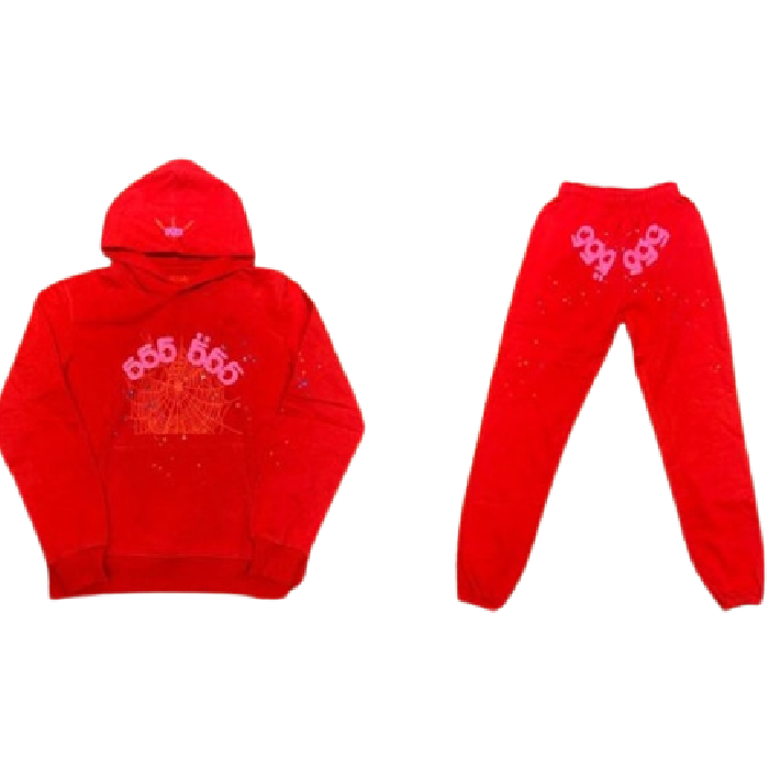Sp5der 555555 Tracksuit pant and hoodie Red - New Stock